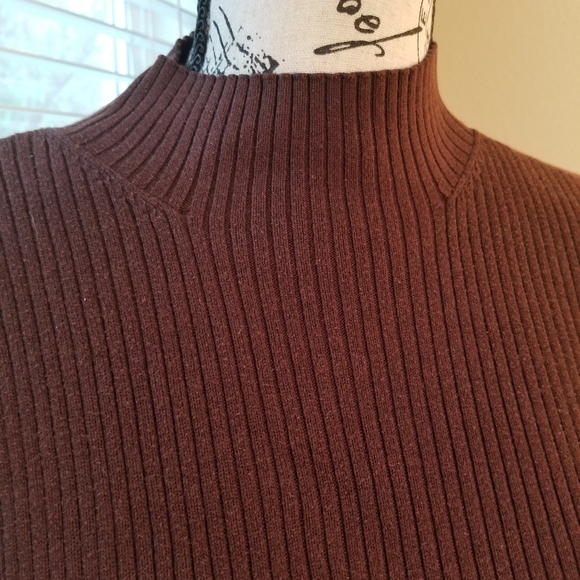 Worthington chocolate mock turtleneck - Picture 3 of 6